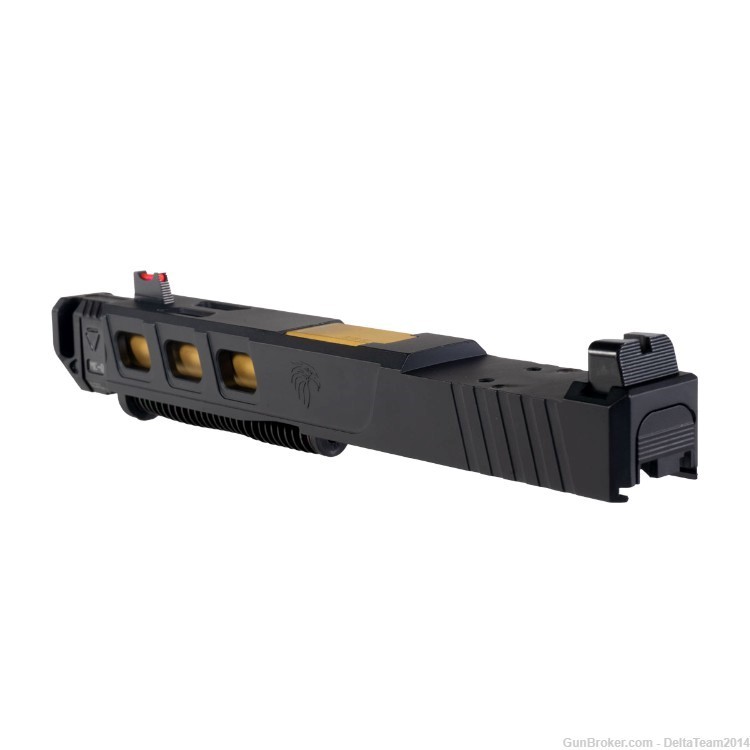 9mm Complete Pistol Slide - Glock 19 Compatible - Quad Comp. - Assembled-img-3