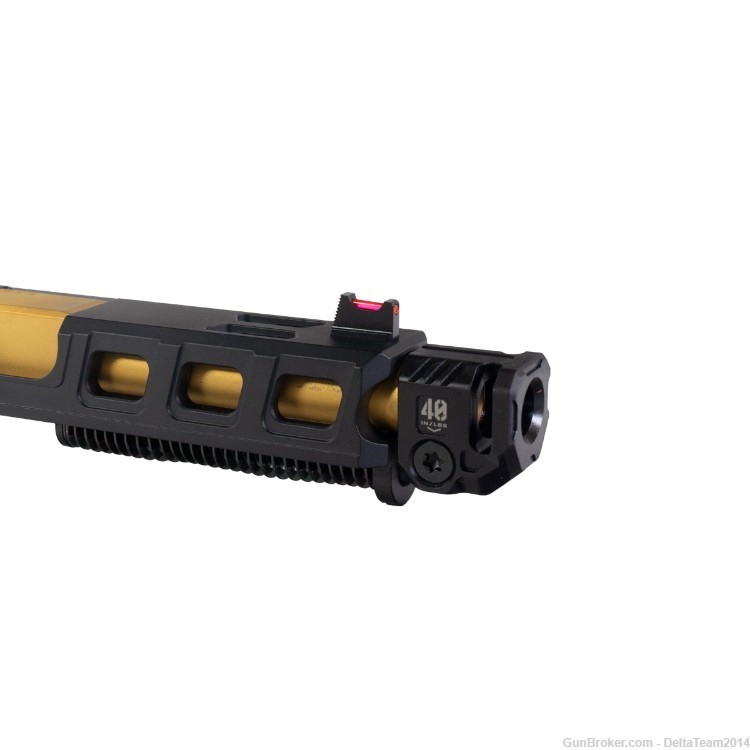 9mm Complete Pistol Slide - Glock 19 Compatible - Quad Comp. - Assembled-img-4