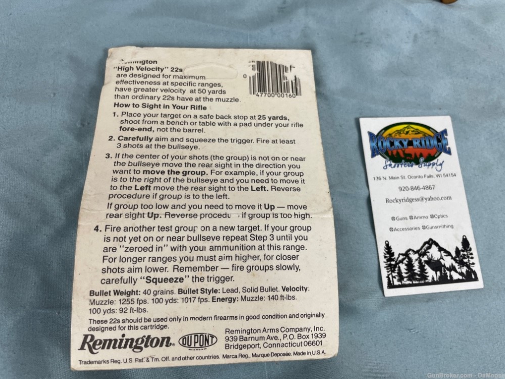 Vintage AMMUNITION Hang Card /Rack Pack  Remington Golden 22LR (50-Rounds)-img-4