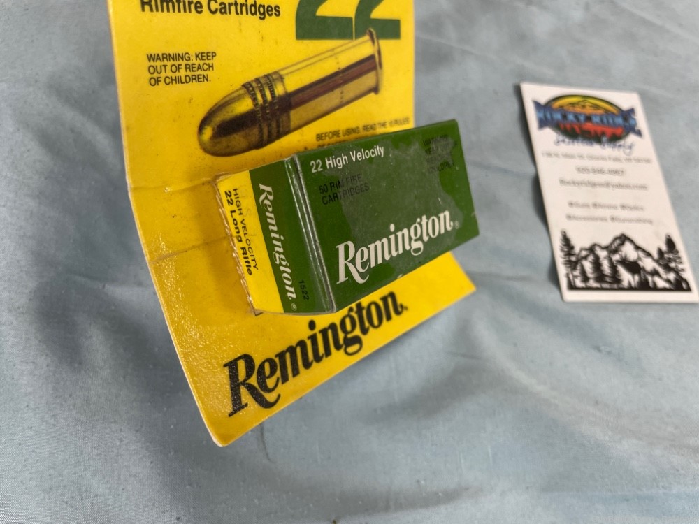 Vintage AMMUNITION Hang Card /Rack Pack  Remington Golden 22LR (50-Rounds)-img-2