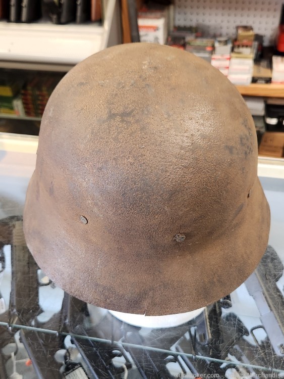 WWII M40 German Army Helmet battlefield bringback-img-2