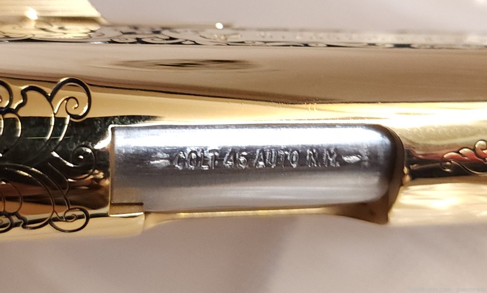 Colt Seattle Engraving Classic Scroll 1911 24K Gold 45ACP NM 5" Layaway-img-17