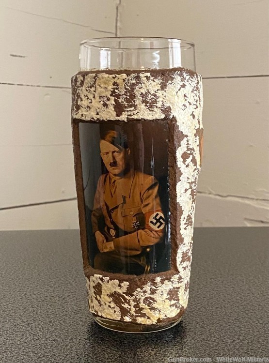 WW2 GERMAN 1930S NSDAP KITSCH ADOLF H. BEER GLASS RARE-img-0