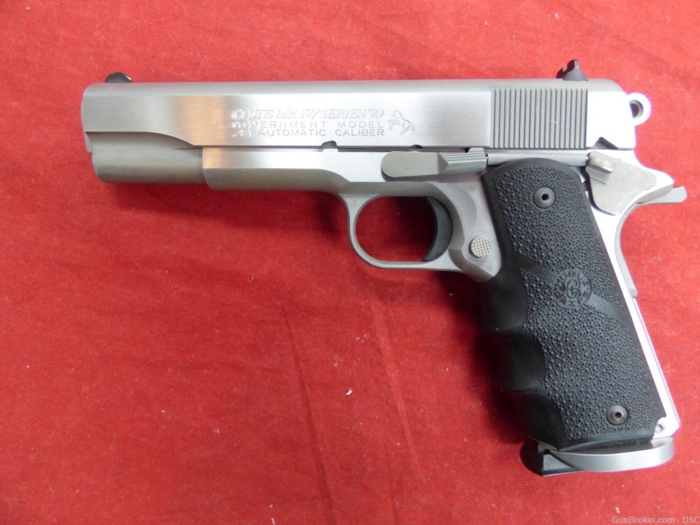 Colt 1911 MKIV Series 70 Stainless 45ACP 1/500 Factory Frankengun Hogue NM-img-1