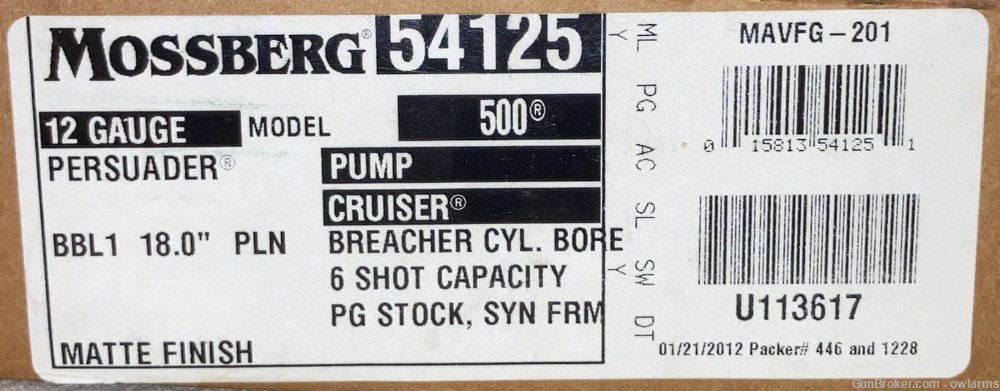 Mossberg 500 Cruiser Original Factory Box - Empty w/ Paperwork -img-1