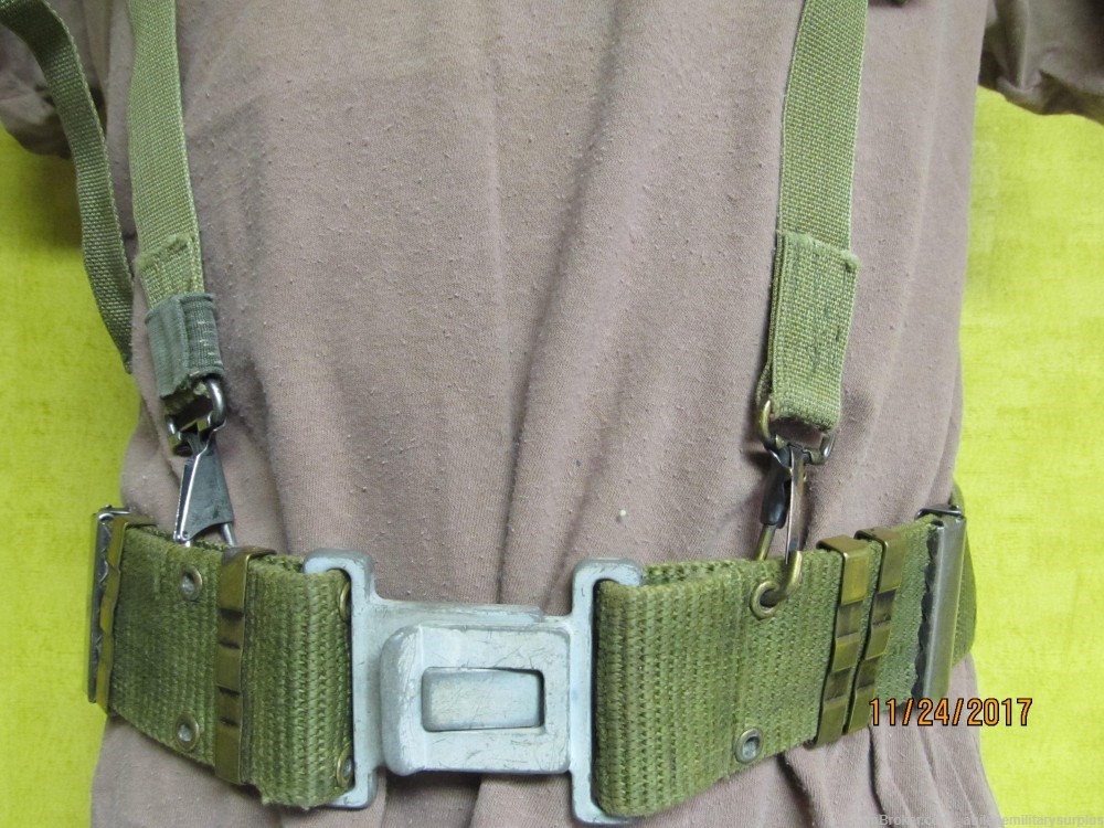 MILITARY ALICE FIELD GEAR SET LBE WEB BELT LARGE 2 AMMO POUCH CANTEEN FIRST-img-1