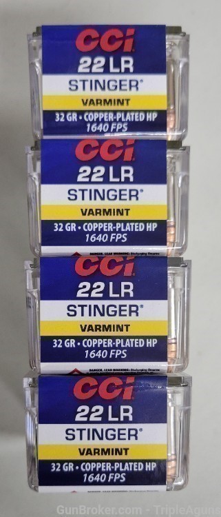 CCI Stinger 22lr 32gr copper plated hp lot of 200rds 0050-img-0