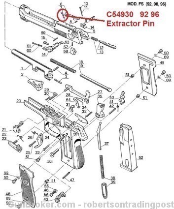 Beretta 92 96 Only .40 9mm Extractor Pin C54930 92-img-3