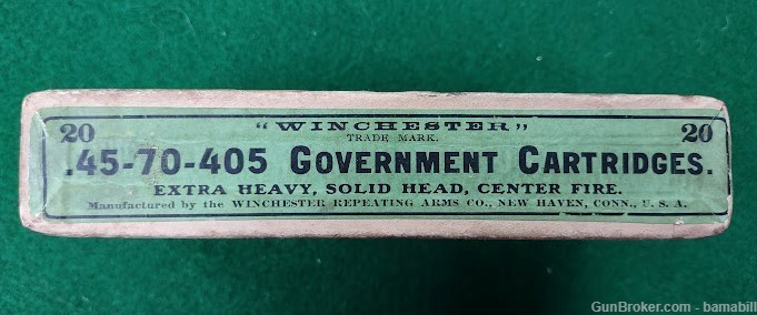  45-70-405,   WINCHESTER,   Excellent 2 Piece Box,  Headstamp 45-70 WRA CO.-img-4