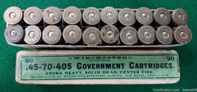  45-70-405,   WINCHESTER,   Excellent 2 Piece Box,  Headstamp 45-70 WRA CO.-img-6