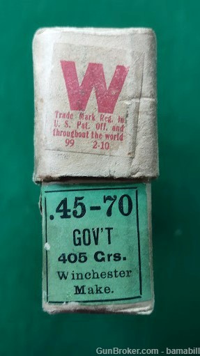  45-70-405,   WINCHESTER,   Excellent 2 Piece Box,  Headstamp 45-70 WRA CO.-img-1