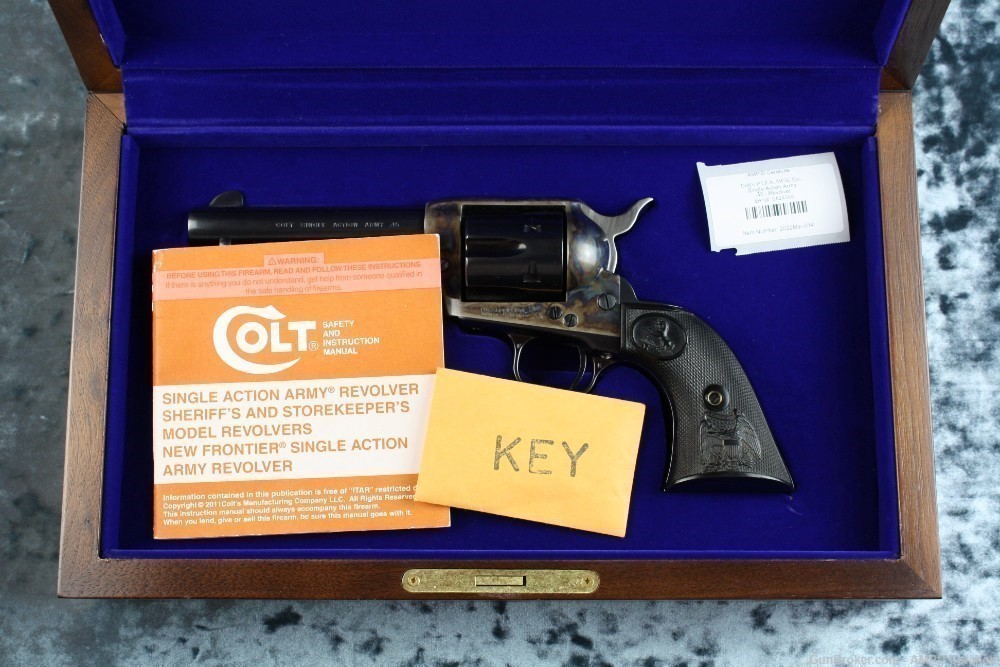 Colt Single Action Army .45 Long Colt Case Color Circa 1979 with Wood Case-img-29
