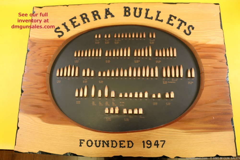 SIERRA BULLETS FOUNDED 1947 REDWOOD BULLET BOARD 1980s-img-1