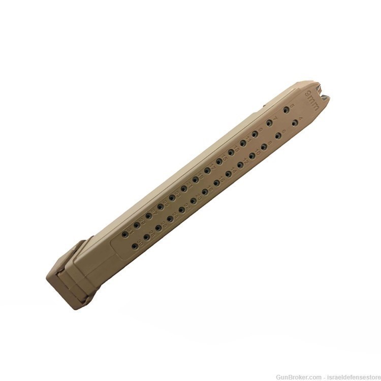 Glock Extended Magazine 9mm 33 Round fits Glock 17, 18, 19, 26 & 34 - Tan-img-0