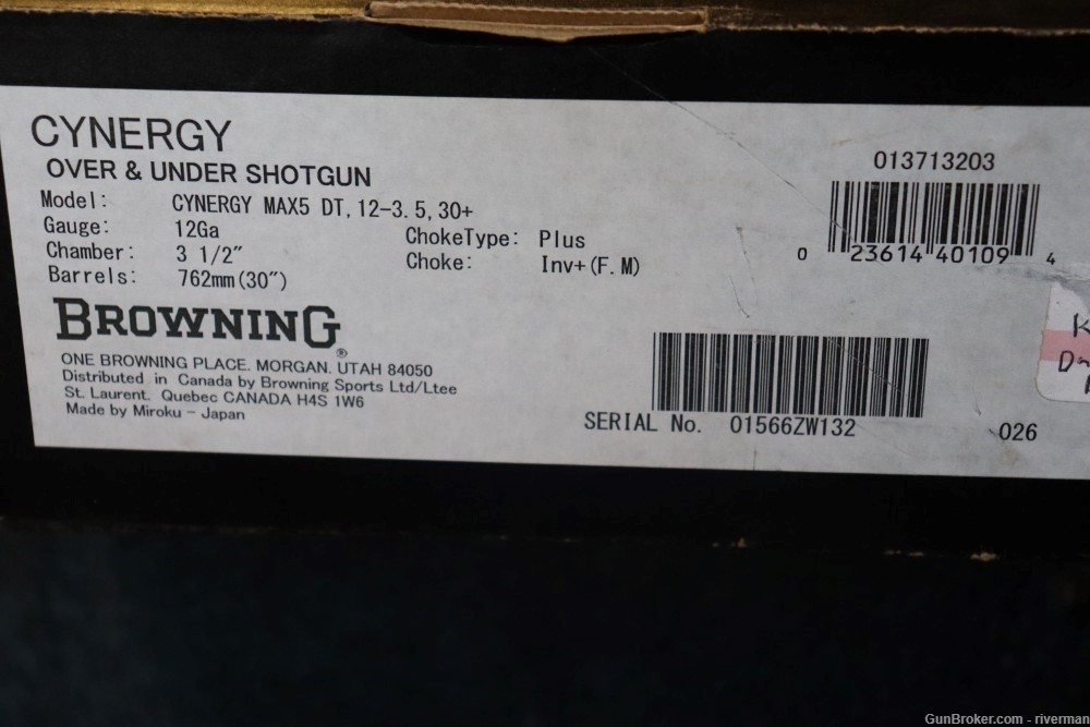 Browning Cynergy O/U 12 Gauge 3 1/2" Magnum Shotgun (SN#01566W132)-img-14