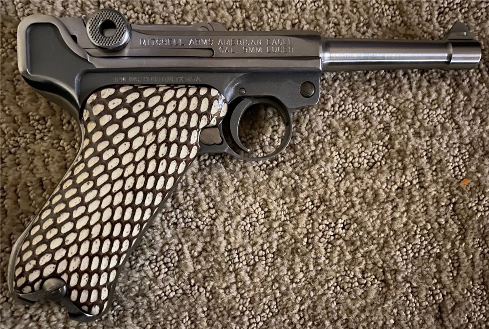 Genuine Cobra Skin Grips for Luger P08 Pistol GRIPS ONLY-img-0