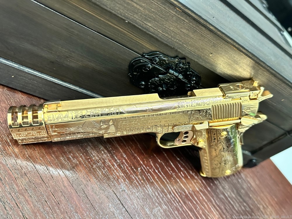 COLT CUSTOM 1911 COMP’D LIMITED EDITION “ANUBIS” 24k GOLD FULLY ENGRAVED -img-11