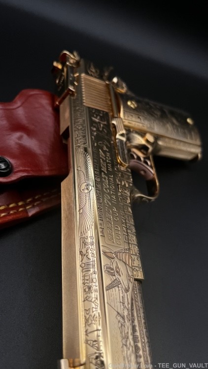 COLT CUSTOM 1911 COMP’D LIMITED EDITION “ANUBIS” 24k GOLD FULLY ENGRAVED -img-5
