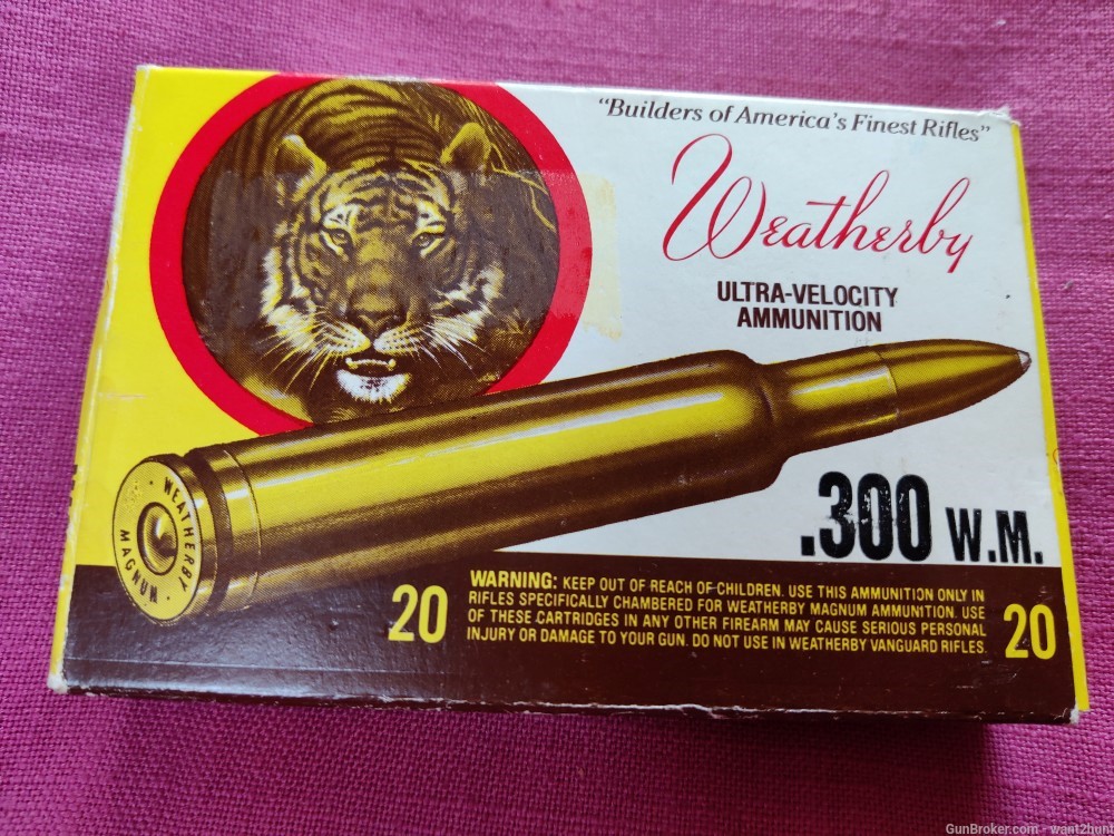 Vintage 300 Weatherby Magnum Rifle Ammo 180 grain Soft Point 20 Rds. Sweden-img-2