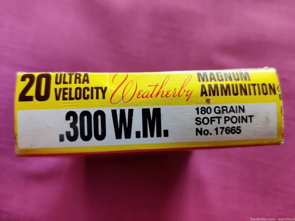 Vintage 300 Weatherby Magnum Rifle Ammo 180 grain Soft Point 20 Rds. Sweden-img-6