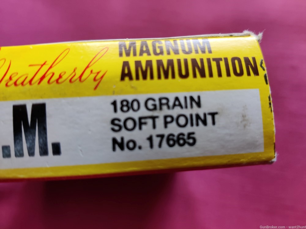 Vintage 300 Weatherby Magnum Rifle Ammo 180 grain Soft Point 20 Rds. Sweden-img-1