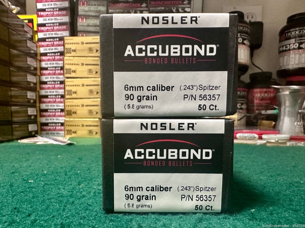 100 .243" 6mm Nosler Accubond 90 gr  bullets-img-0