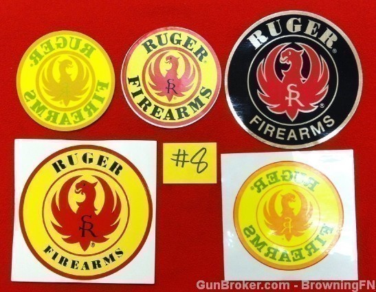 Orig 5 Different Ruger Decal Window Glass Stickers-img-0