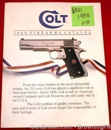 Orig Colt 1989 Catalog Mod.380 Government, Mustang-img-0