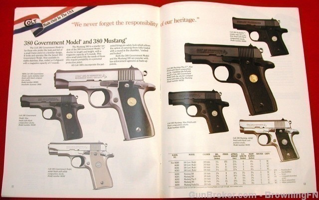 Orig Colt 1989 Catalog Mod.380 Government, Mustang-img-6