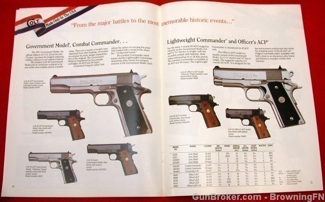 Orig Colt 1989 Catalog Mod.380 Government, Mustang-img-5