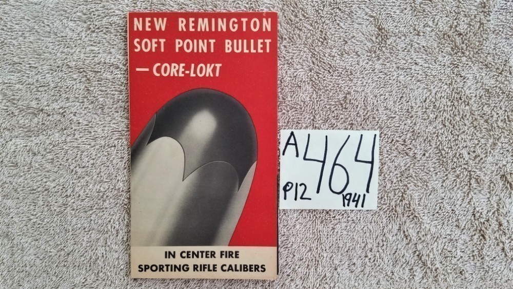 Orig Remington New Core-Lokt Soft Point Bullet Flyer 1941-img-0