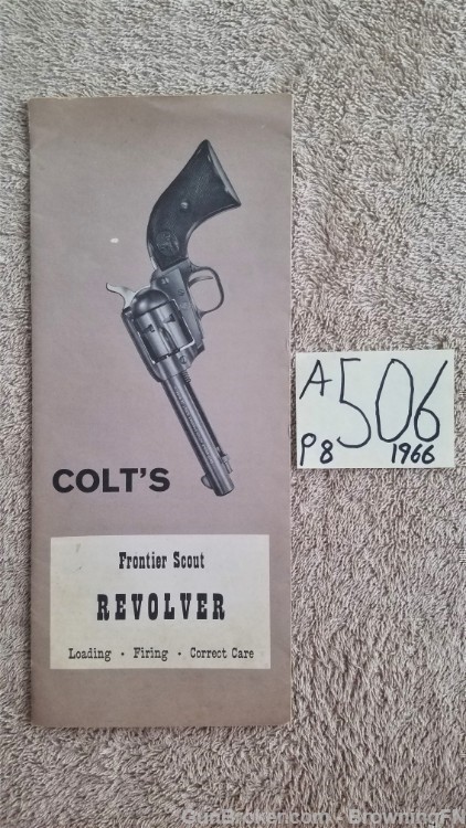 Orig Colt Frontier Scout Owners Instruction Manual 1966-img-0