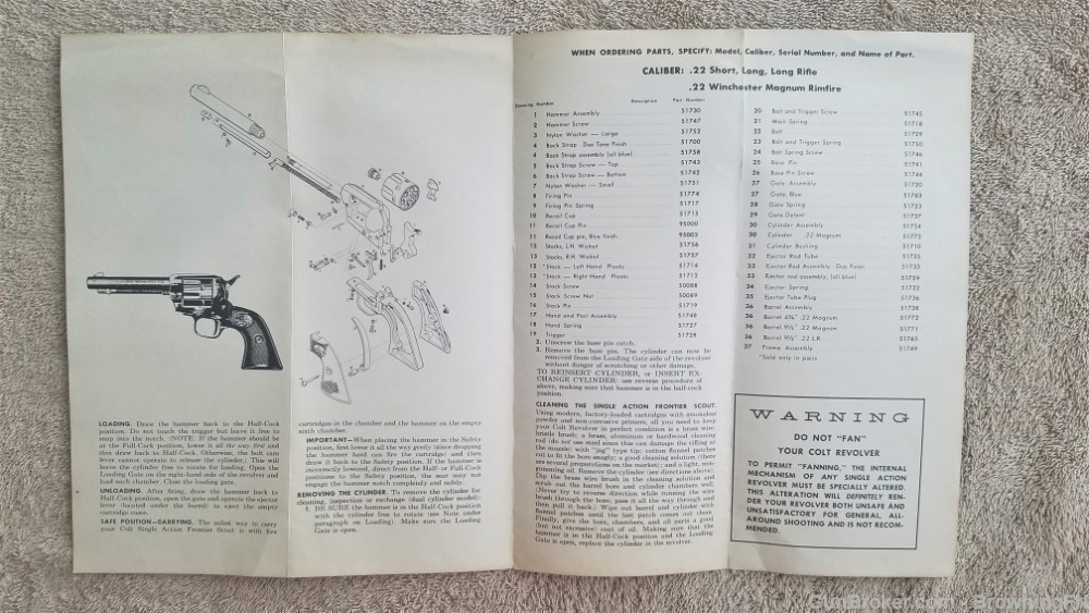 Orig Colt Frontier Scout Owners Instruction Manual 1966-img-1