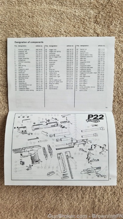 Original Walther P22 Owners Instruction Manual-img-1