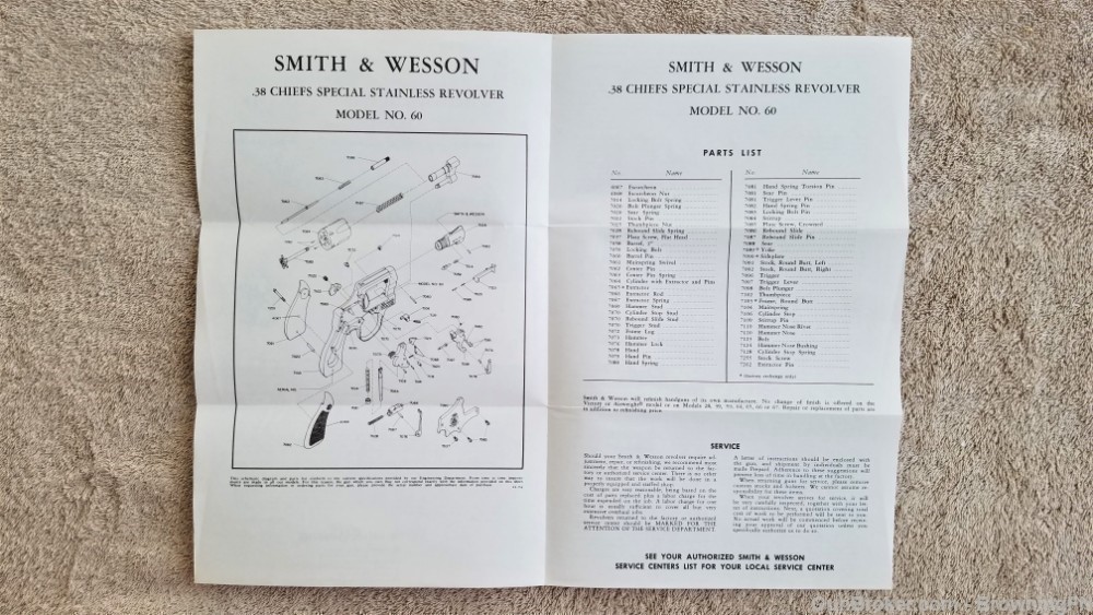 Orig S&W Model 60 Owners Instruction Manual 1978-img-1