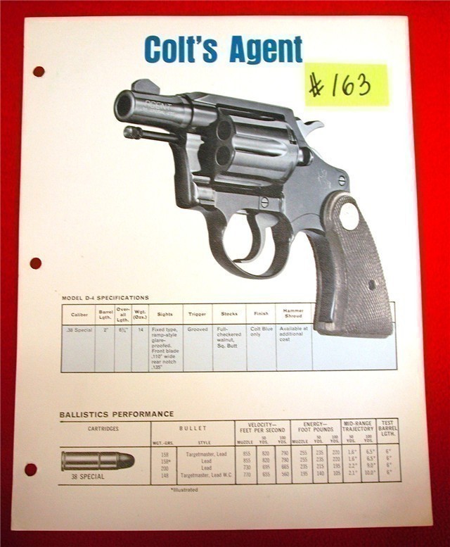 Original Colt Agent Parts and Schematic Flyer-img-0