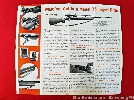 Orig Winchester Model 75 Target Rifle Flyer-img-2