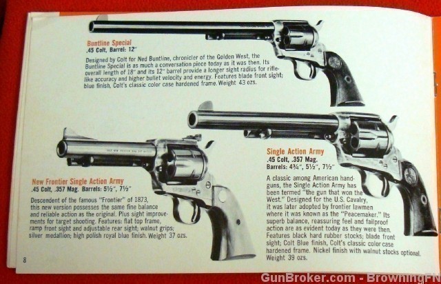 Orig Colt Catalog 1970?? All Models Python SAA .45-img-5