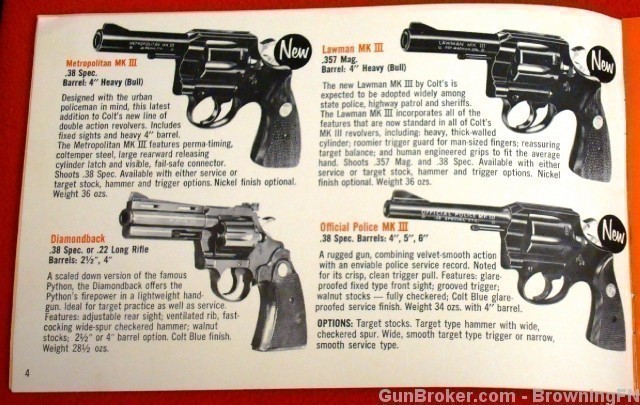 Orig Colt Catalog 1970?? All Models Python SAA .45-img-2