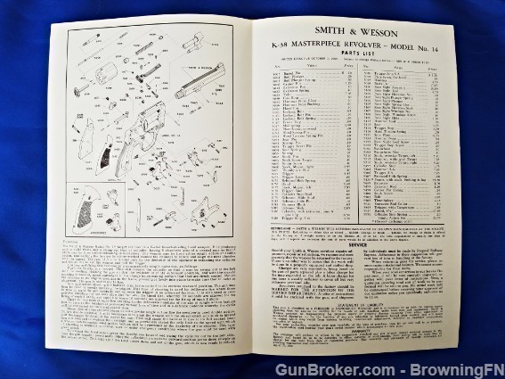 Orig S&W Model 14 Owners Instruction Manual 1969-img-1