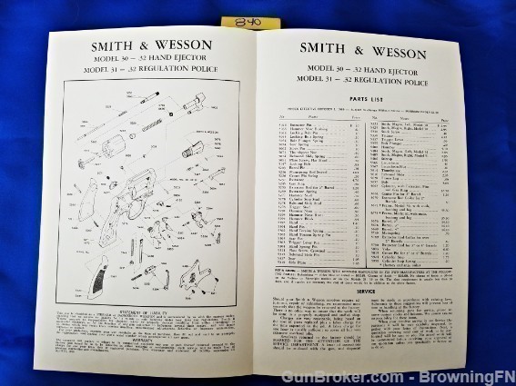 Orig S&W Model 30 31 Owners Instruction Manual 1969-img-1