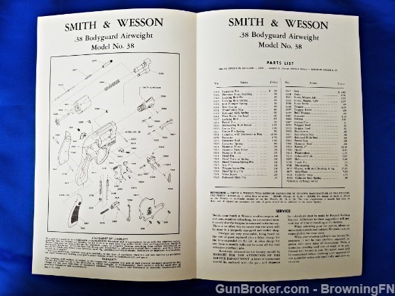 Orig S&W Model 38 Owners Instruction Manual 1969-img-1