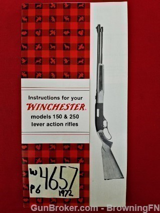 Orig Winchester Model 150 250 Owners Instruction Manual 1972-img-0