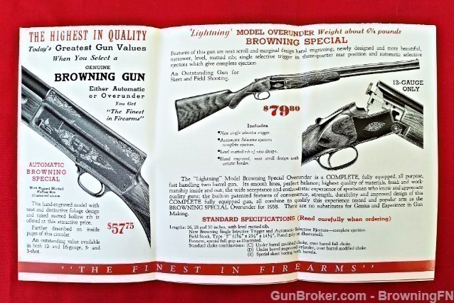 Orig Browning All Models Shotguns Flyer 1938-img-1