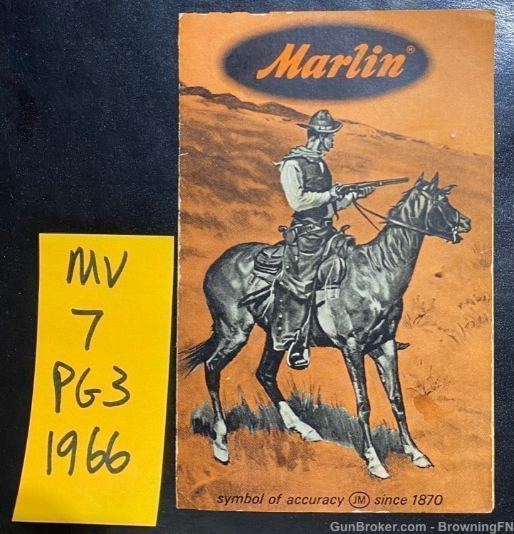 Orig Marlin 980 Magnum Bolt Action Hang Tag Owners Manual + Schematic-img-0