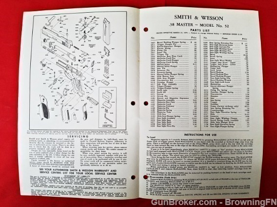 Orig S&W Model 52 Owners Manual 1973-img-1