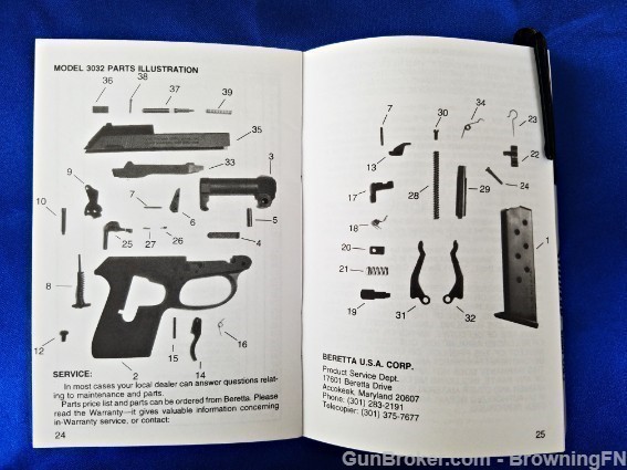 Orig Beretta 3032 Tomcat Owners Instruction Manual 1976-img-1