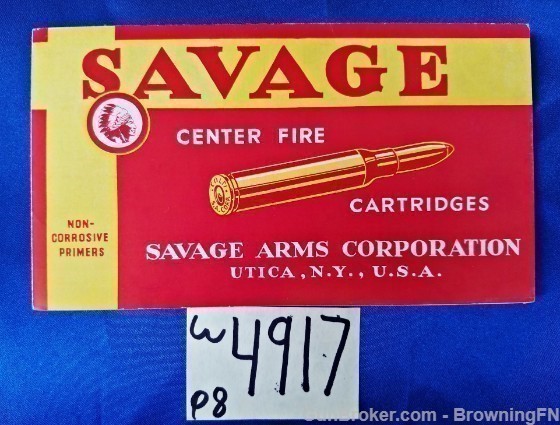 Orig Savage Arms Center Fire Cartridges Flyer-img-0
