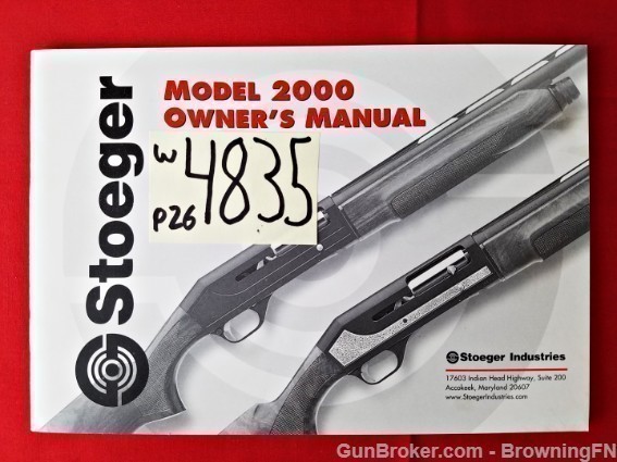Orig Stoeger Model 2000 Owners Instruction Manual-img-0