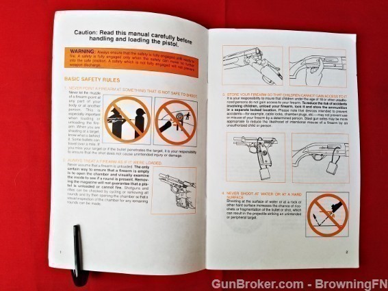 Orig Beretta 92FS Owners Instruction Manual 1990-img-2